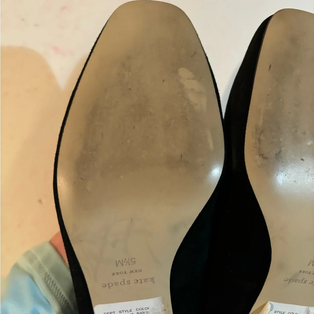 KATE SPADE Black Suede HEELS 5 1/2 M
